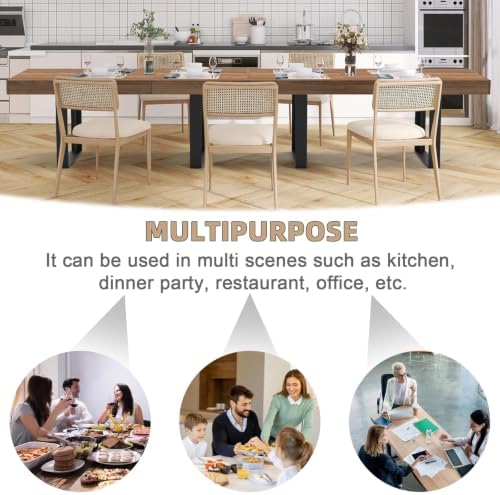 63-79 Inch Extendable Dining Table, Wooden Rectangle Kitchen Table for 6-8