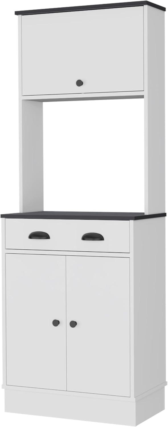 White and Black 2 Cabinet Kitchen Pantry