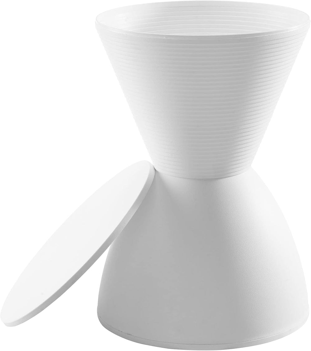 Modway Haste Contemporary Modern Hourglass Accent Stool in White