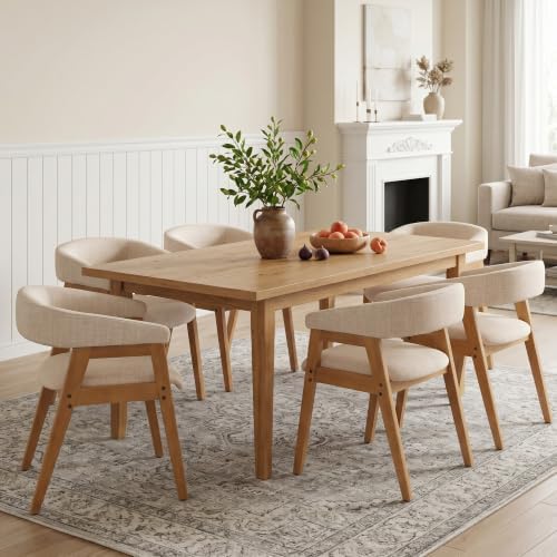 CIMOTA Modern Barrel Dining Chairs with Arms Set of 2, Upholstered Fabric Kit...