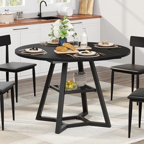 knoworld 47" Round Dining Table for 4, Kitchen Tables Dining Room Circle...