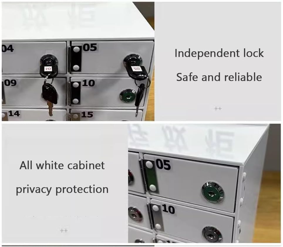 Acrylic Phone Storage Cabinet with 50 Lockable Slots Secure Mobile Device niz...