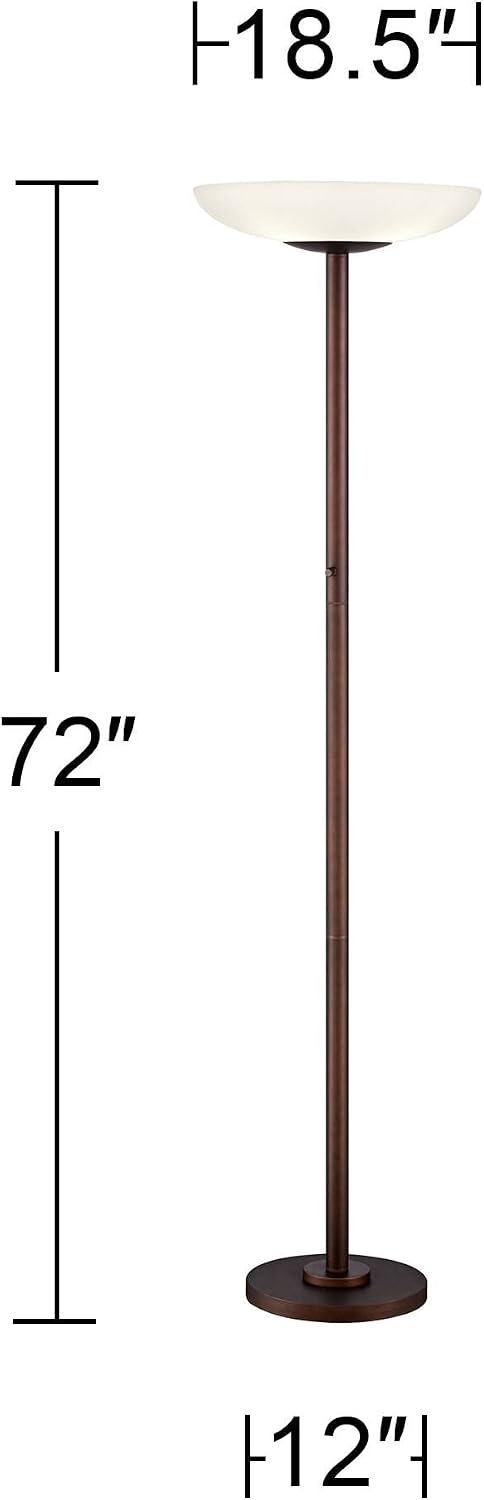 Meridian Light Blaster 72" Tall Bronze 4-Light Torchiere Floor Lamp