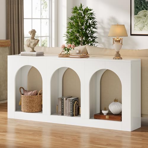 Tribesigns 70.9" White Console Table with Storage, Wood Entryway Entry T...