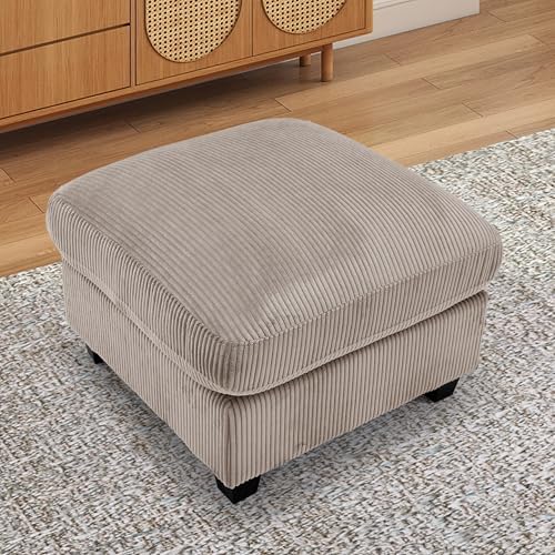 HAOMARKETS Corduroy Sofa Set, Upholstered Ottoman Footrest, Modern Living Roo...