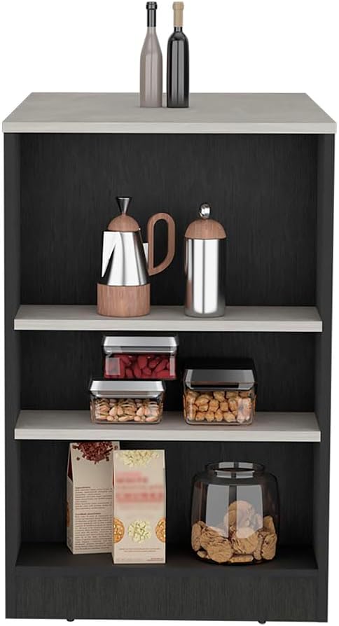 Kitchen Island with 3-Side Shelves, Multicolor, Engineered Wood | Multicolor ...