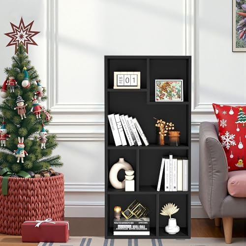 VECELO 42 Inch High Bookcase, 4-Tier Modern Storage Cabinet with Height Diffe...