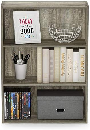 Furinno PASIR Book Shelf, 3-Tier Bookshelf, Storage Shelves Bookcase, 9.7 x 2...
