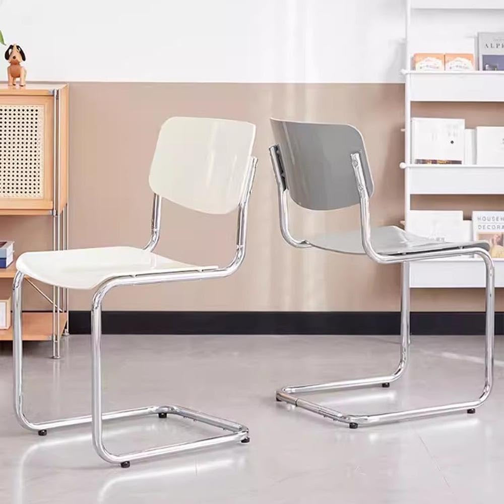 Etlegor Kitchen Plastic Backrest Dining Chair, Modern Cantilever Side Chair w...
