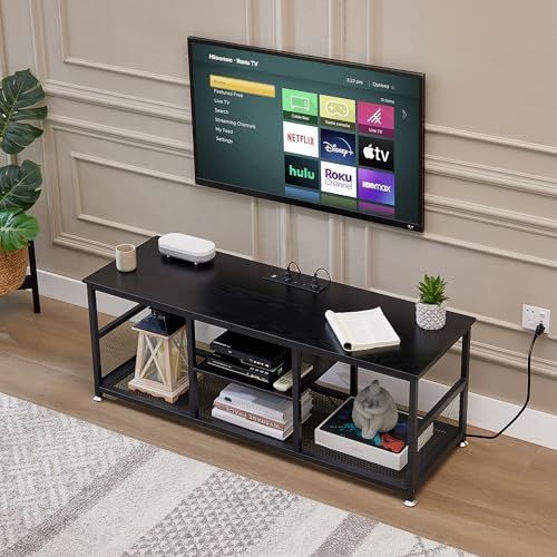 VECELO TV Stand with Power Outlets for Televisions up to 55 Inch, 47" Me...