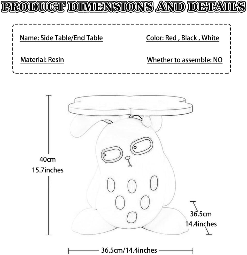 Fashionable Style Funny Rabbit Shape End Table, Living Room Creative Side Tab...