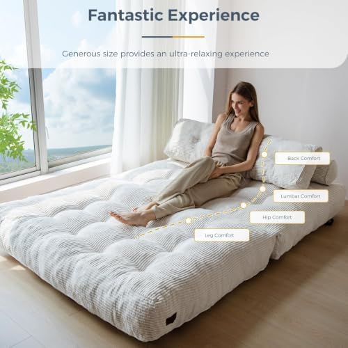 MAXYOYO Folding Sofa Bed, Convertible Chair Bed with Pillow | Foldable Couch ...