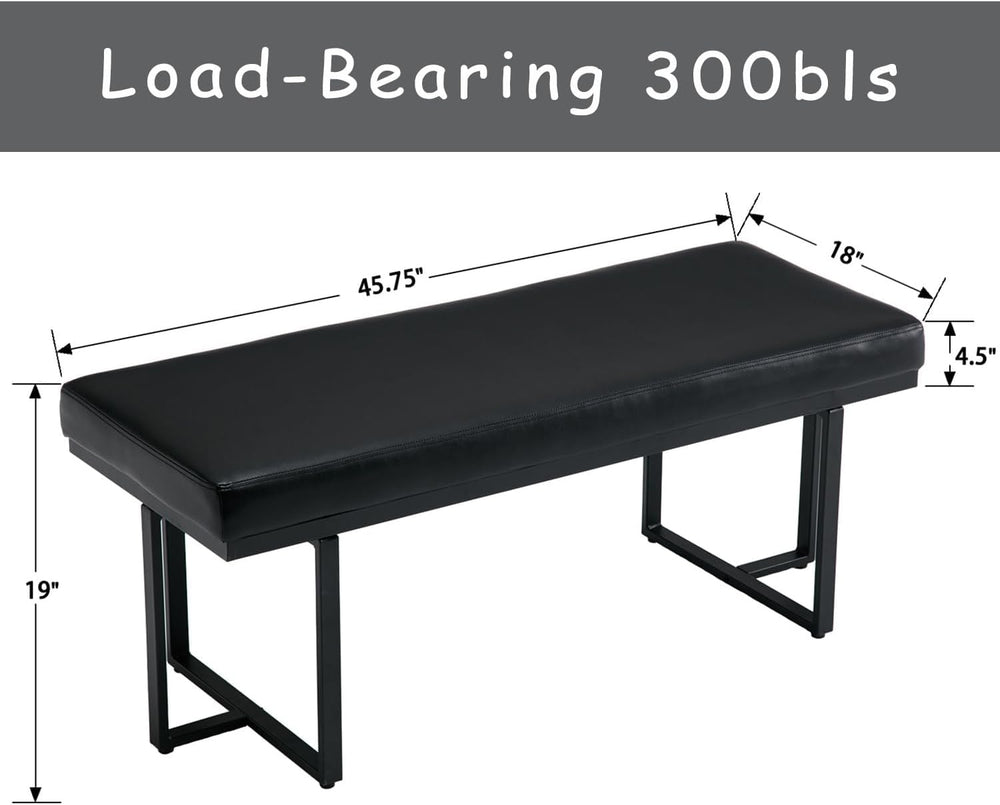 Hyfirm 45" Faux Leather Entryway Bench, Upholstered End of Bed Bench Ott...