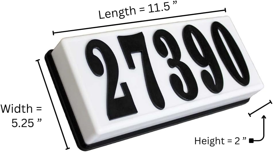 SRP-AB01-BLK Serrano Low Voltage Plastic Rectangular Lighted Address Plaque w...