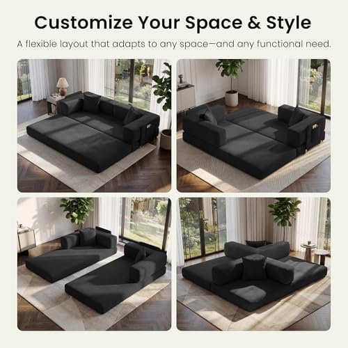 78.8" Convertible Futon Sofa Bed, Couch for Living Room | Corduroy Loves...