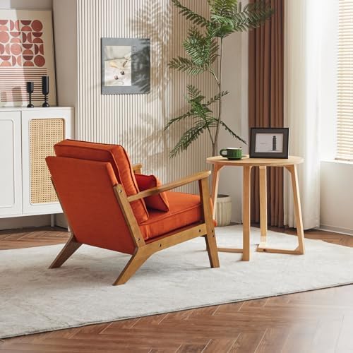 Karl home Mid-Century Lounge Accent Chair, Burnt Orange