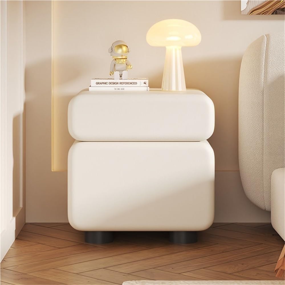 Modern Nightstand with 2 Drawers Minimalist Stylish Bedside Table Handleless ...