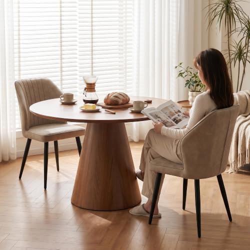 CLIPOP Faux Leather Dining Chairs Set of 4, Leather Dining Chairs, Mid-Centur...