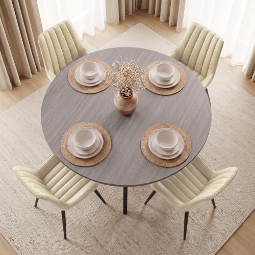Miereirl 42.13" 5-Piece Round Dining Table Set for 4, Kitchen Table Set ...