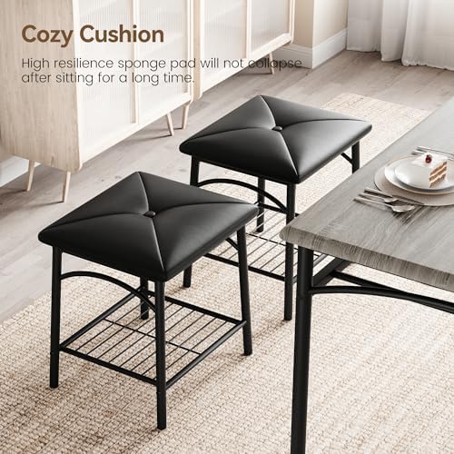 GAOMON Dining Table with Benches, Kitchen Table Set for 4, Dining Room Table ...