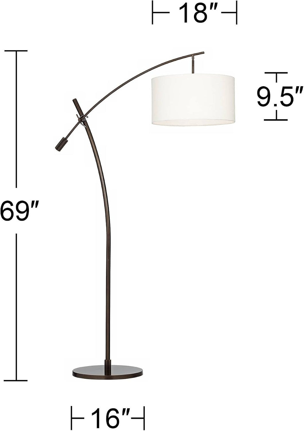 Possini Euro Design Raymond Bronze Adjustable Boom Arc 69" Tall Floor Lamp