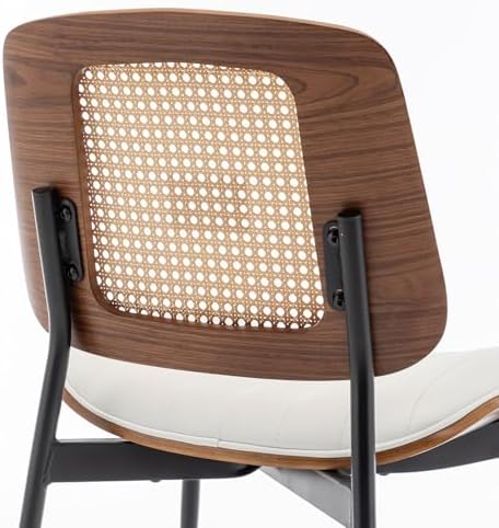LUNLING Dining Chairs Set of 2 Mid Century Modern Retro Faux Leather Kitchen ...