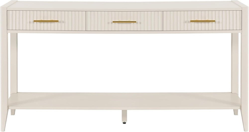 Knocbel Entryway Console Table with 3 Vertical Stripe Drawers and Storage Bot...
