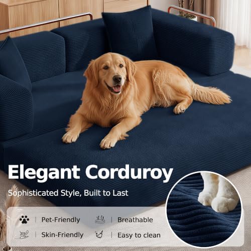 79" Convertible Futon Sofa Bed, Floor Couch for Living Room | 5-in-1 Cor...