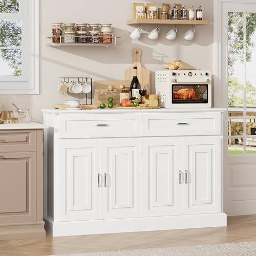 FACBOTALL Sideboard Buffet Cabinet with Storage, 55.1" Large Kitchen Sto...