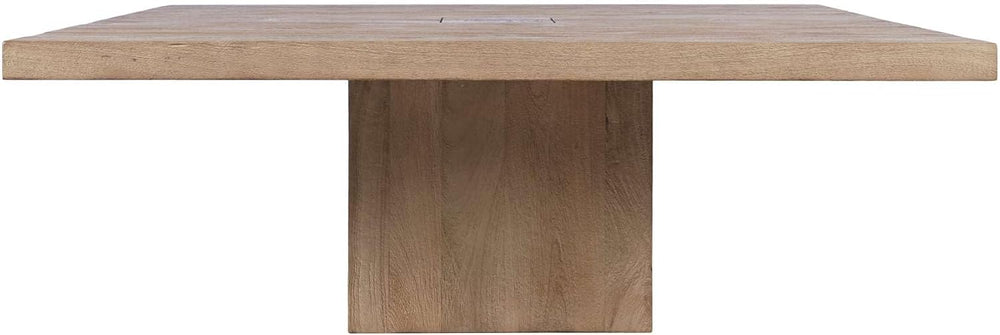 Sequoia 60" Square Rustic Modern Solid Wood Butcher Block Pedestal Dinin...