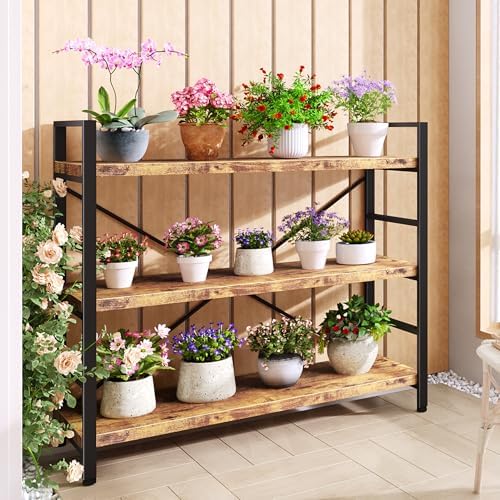 Bookshelf 3 Tier Bookcase Home Office Bookshelves with Height-Adjustable Wood...