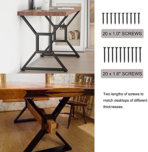 KaKaBB Metal Desk Legs 28 inch, Heavy Duty Industrial Table Legs with Adjusta...