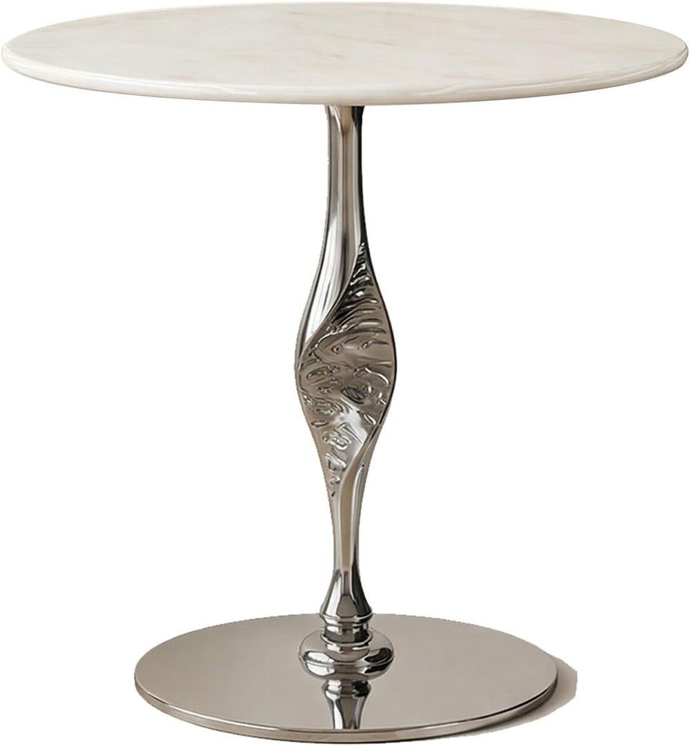 Marble Side Table/Small Round Table – Suitable for Living Room or Bedroom (as...
