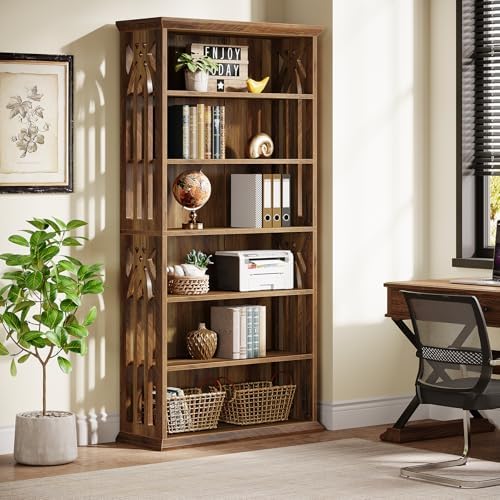 Tribesigns 6-Tier Bookshelf, 75-Inch Tall Bookcase, Large Bookshelves and Boo...
