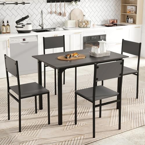 GOFLAME 5-Piece Dining Table Set, Industrial Kitchen Table and Chairs for 4 w...