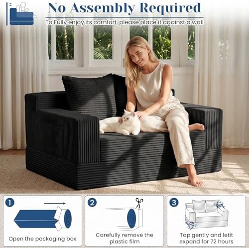 Convertible Sofa Bed,Small Couch & Loveseat,Pull Out Couch Bed for Small ...