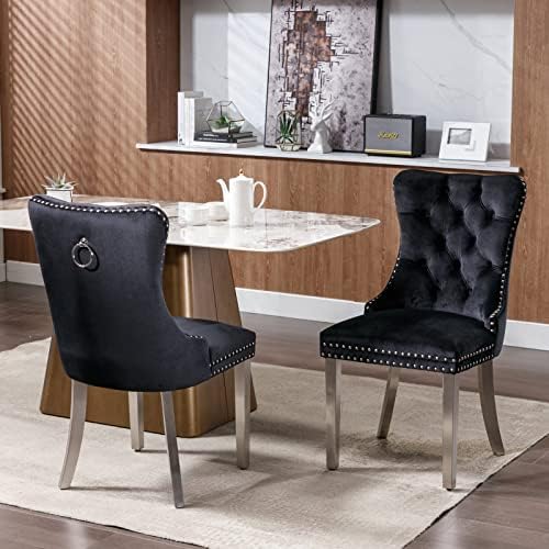 SSLine Modern 5-Piece Silver Glass Dining Table Set for 4 Luxury Rectangle Gl...
