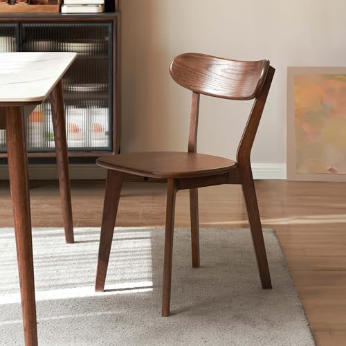YESWOOD Oak Dining Chairs, 100% Solid Wood Kitchen Chairs with Curved Backres...