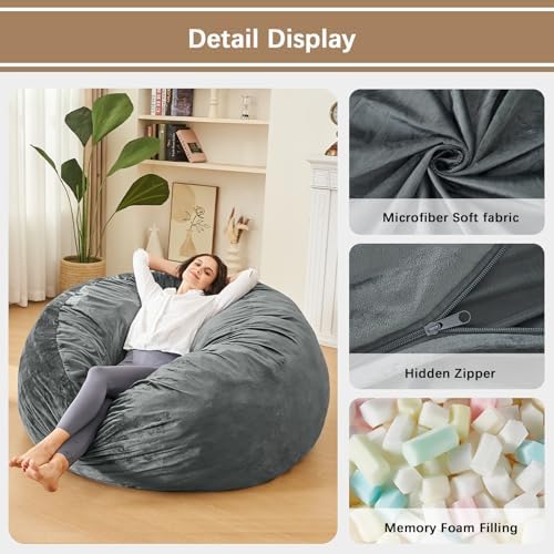 3 Feet Bean Bag Chair - BeanBag Chairs for Adults, Living Room Furniture Sofa...