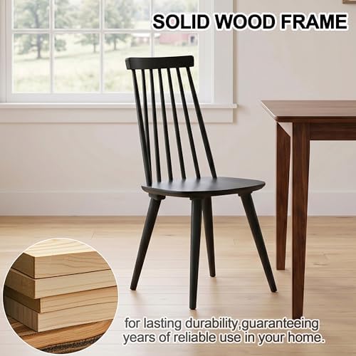 DUHOME Dining Chairs Set of 4 Wood Dining Room Chair Black Spindle Side Kitch...