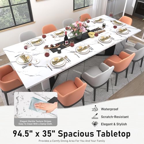 Hlivelood 94Inch Large Dining Table for 8 10 People,Wooden Rectangular Kitche...