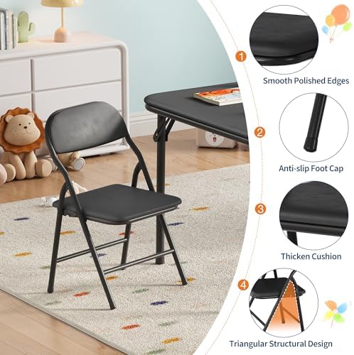 GAOMON 7 Piece Set Folding Table and Chairs Set for Boys and Girls