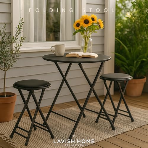 Folding Stool - Portable Backless 24” Stool with 225lb Capacity Set of 2