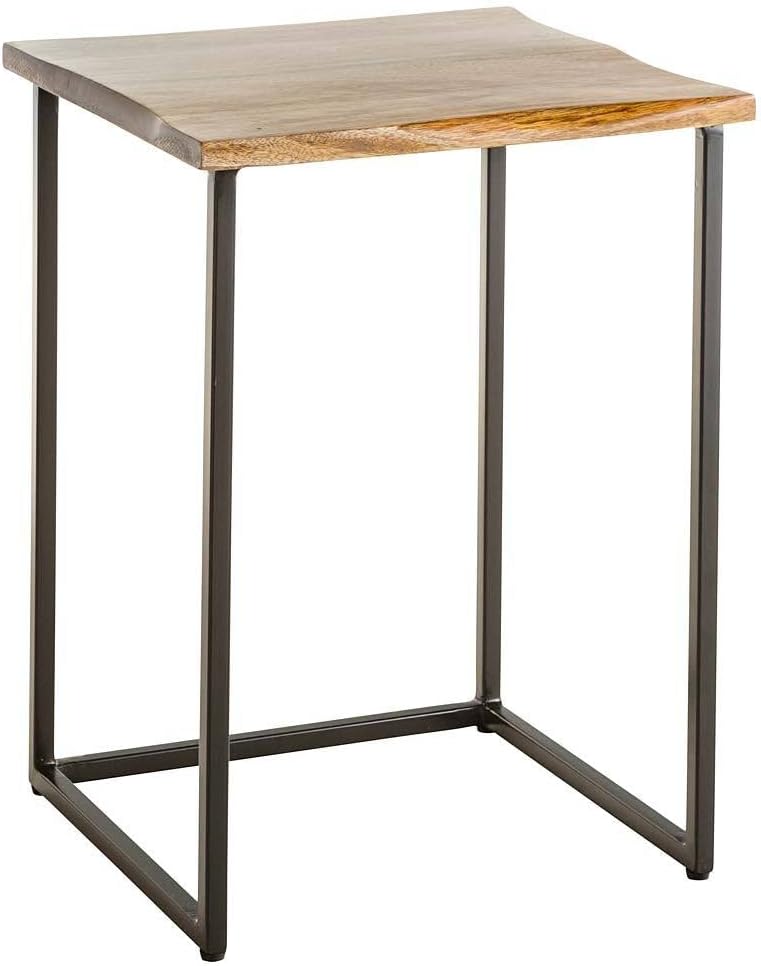Vivaterra Live-Edge Reclaimed Wood Nesting Tables, Farmhouse Industrial Set o...