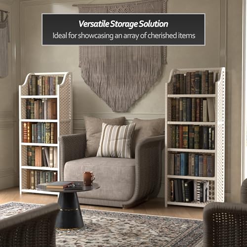 Red Lantern 53" Natural Fiber Shelving Unit - White