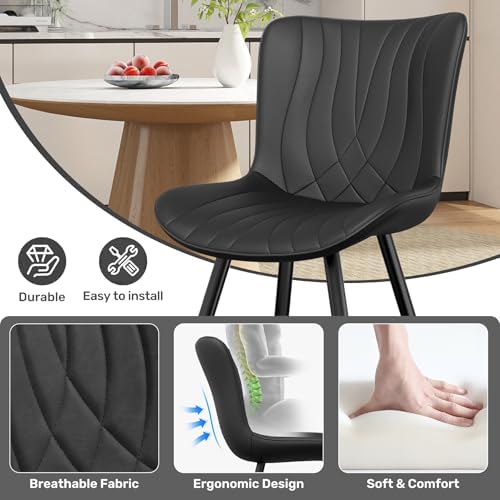 Modern Dining Chair, PU Leather Dining Room Chairs Set of 4