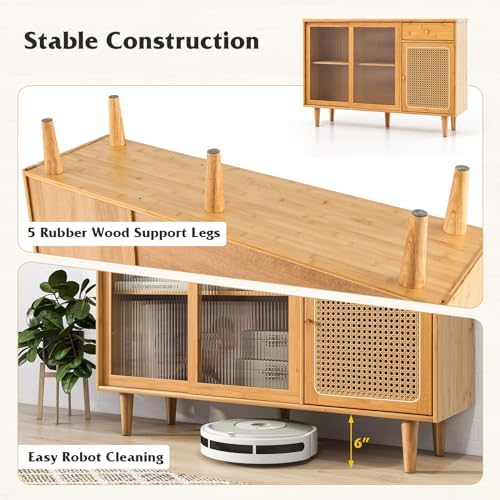 LOKO Modern Buffet Cabinet, Boho Coffee Bar Cabinet