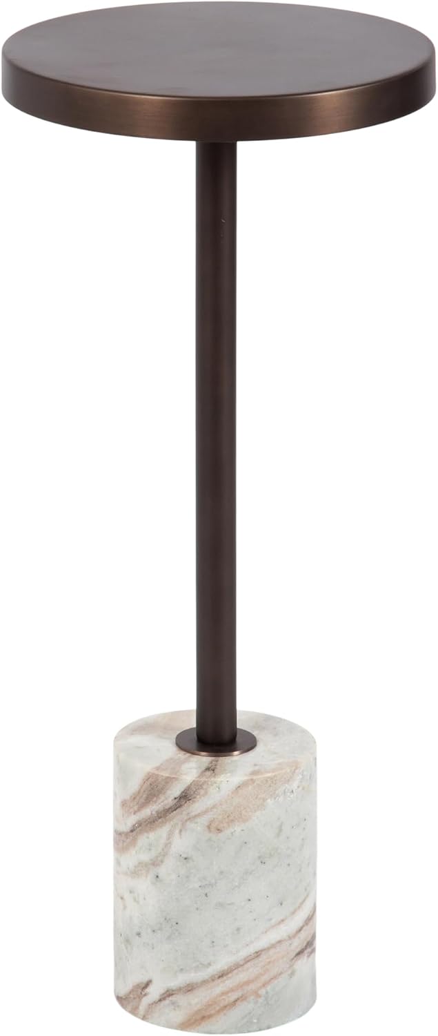 Kate and Laurel Hescott Vintage Metal Drink Table, 10 x 10 x 24, Bronze and B...