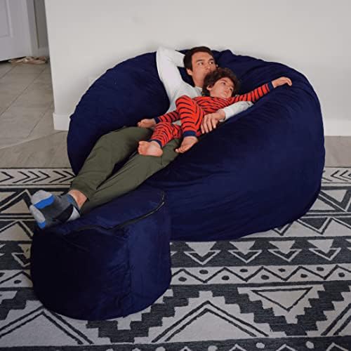 ULTIMATE SACK | 2 Ft Pouf Ottoman | Cloud Fur | Foam Filled - Removable Washa...