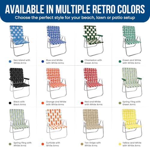 Lawn Chair USA Folding Aluminum Outdoor Patio Lawn Chair | Heavy-Duty Webbed ...